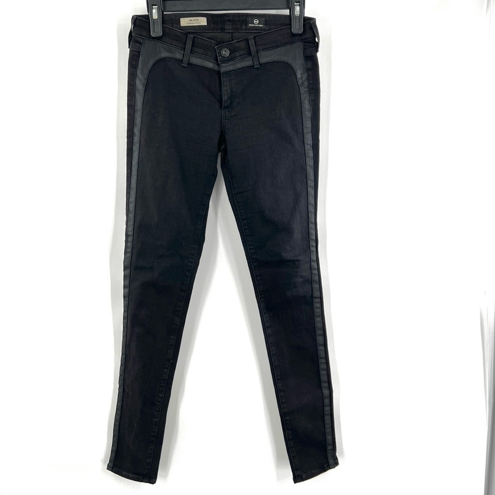 AG Adriano Goldschmeid the Jackie tuxedo super skinny black jeans pants size 27R
